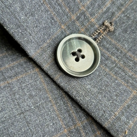 Perry Ellis (Egypt) Men's Slim Fit (2) Button Window Paine Charcoal Grey Blazer - Picture 14 of 17